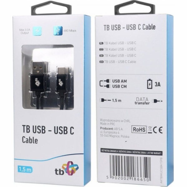 TB Touch AKTBXKUCSBA15PB) USB - USB C, 1,5m, černý TB Tou...