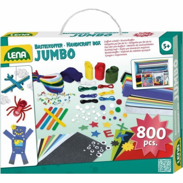 Lena Kreativní kufřík Jumbo modrý 800 ks