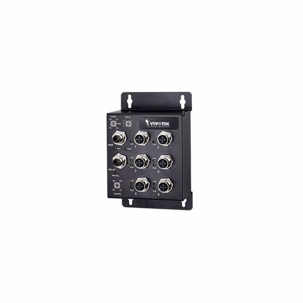 4x10/100 M12 4-pin D-kód PoE (802.3af/at, PoE budget 120W...