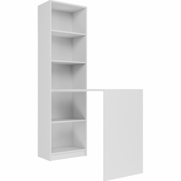 Topeshop R50 bílý psací stůl s regálem