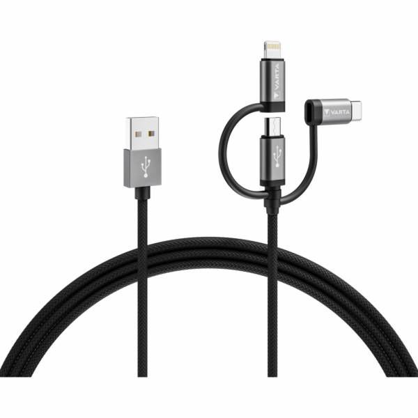 Varta Speed Charge & Sync Cable 3in1 USB-A auf Light./Mic...