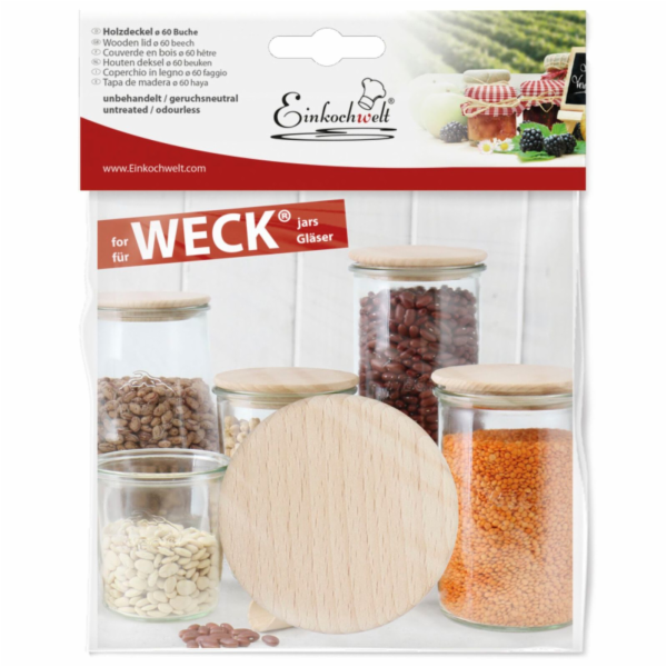 WECK Wooden Lid 60mm Beech