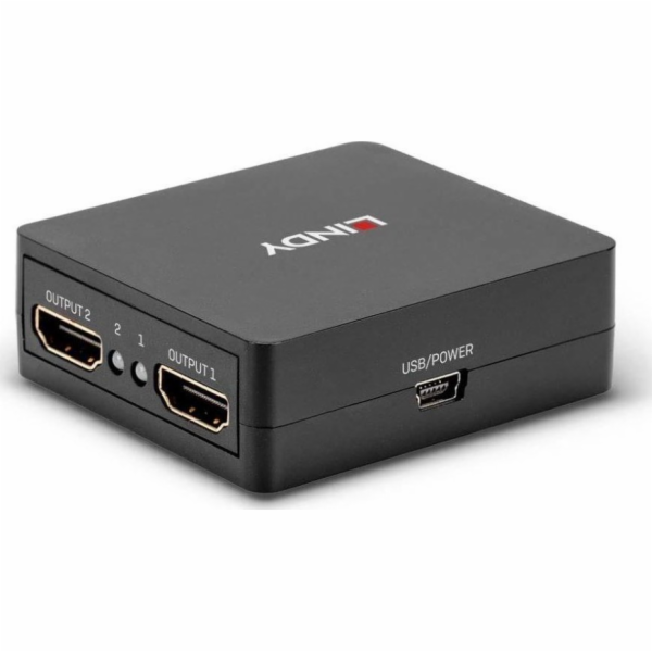 Lindy 2portový HDMI splitter 18Gbps, kompaktní