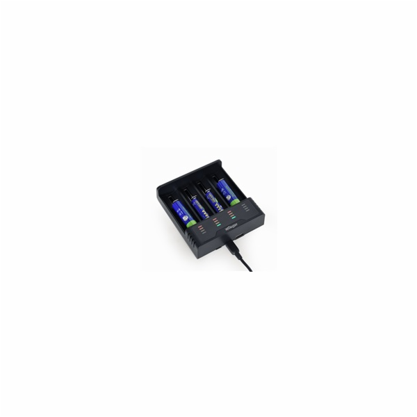 GEMBIRD Ni-MH + Li-ion Fast Battery Charger, black