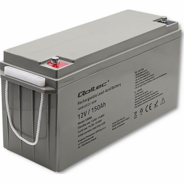 Qoltec 53068 AGM battery | 12V | 150Ah | max. 2250A