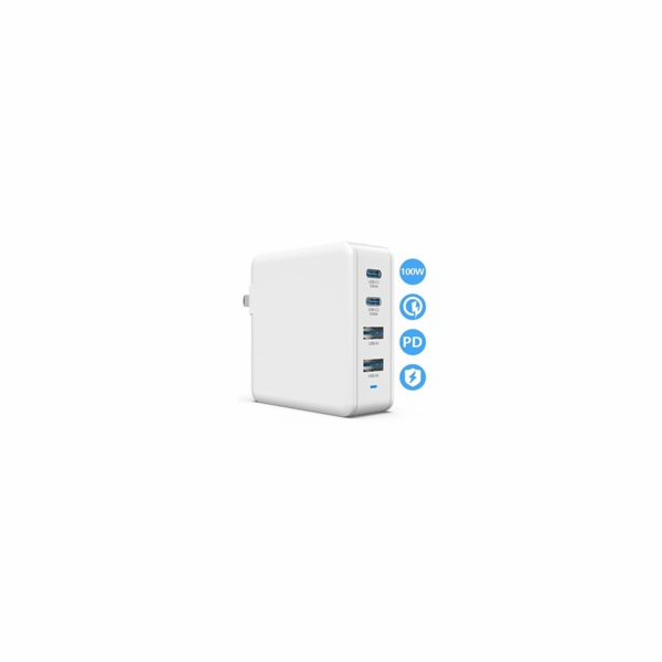 Viking nabíječka USB GaN 100W, podpora PD3.0 a QC4+, bílá