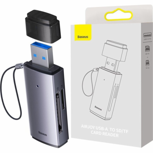 Čtečka paměťových karet SD/TF řady Baseus Lite, USB (šedá)