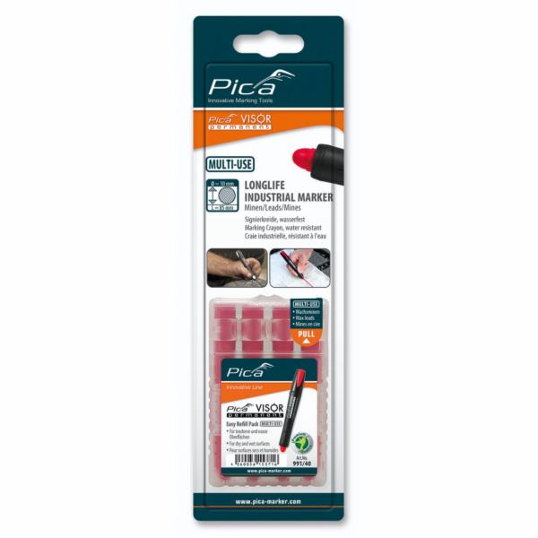 Pica VISOR permanent replacement refills red / SB