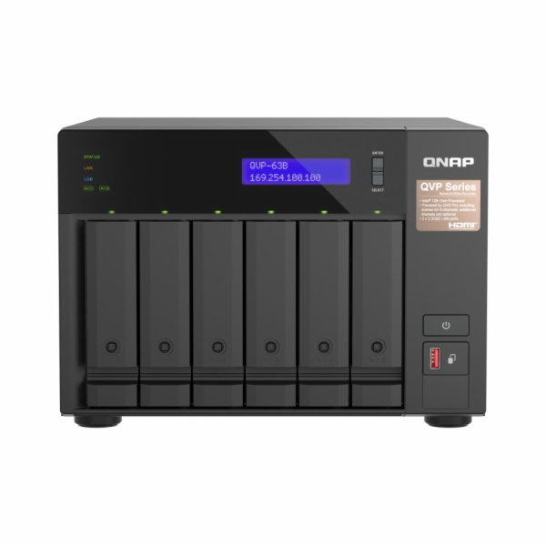 QNAP NVR QVP-63B (4core 4,3GHz, 16GB RAM, 6xSATA, 2xGbE, ...
