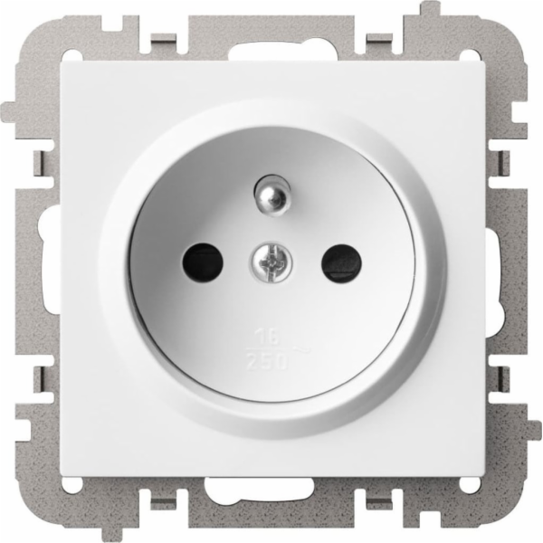 Jednozásuvková Elektro-Plast Vestra s uzemněním bílá