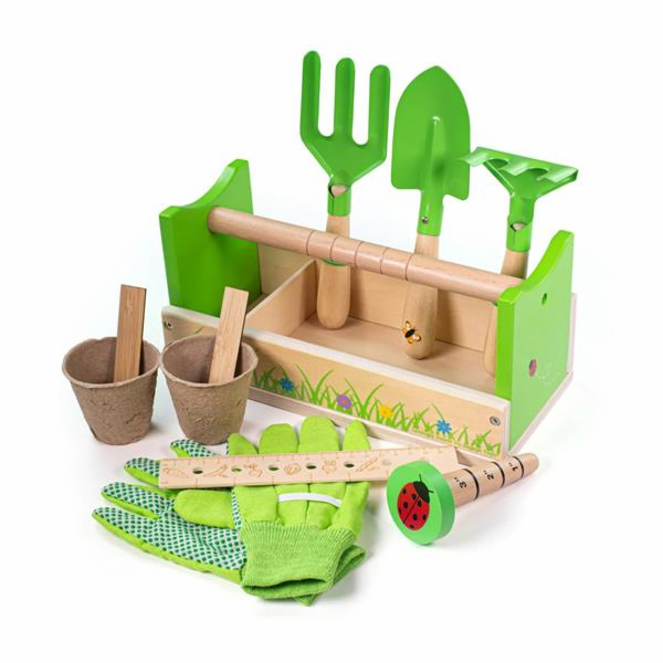 Set Bigjigs Toys zahradnický v přepravce