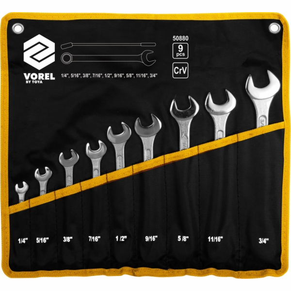 Sada klíčů očkoplochých 9 ks 1/4" - 3/4" TOYA