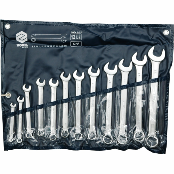 Sada klíčů očkoplochých 12 ks 6 - 22 mm CrV TOYA