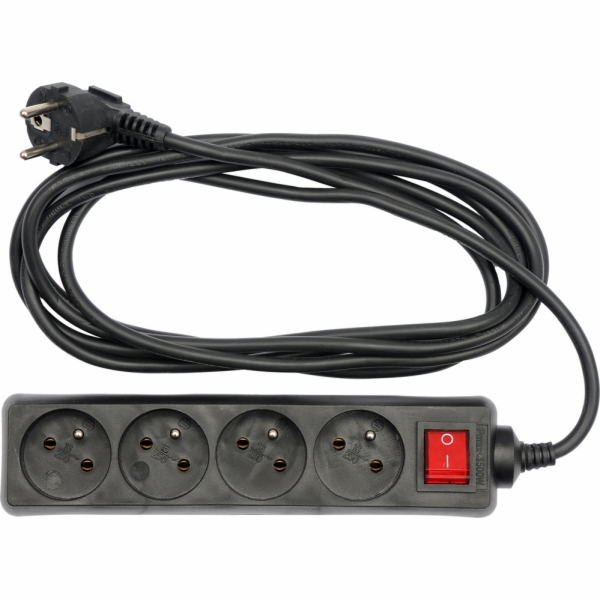 Kabel prodlužovací 3 m vypínač 4 zásuvky TOYA