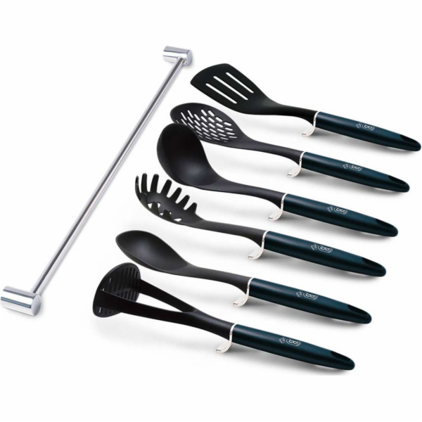 Kuchyňské náčiní s nástěnným držákem 7 ks Aquamarine Meta...