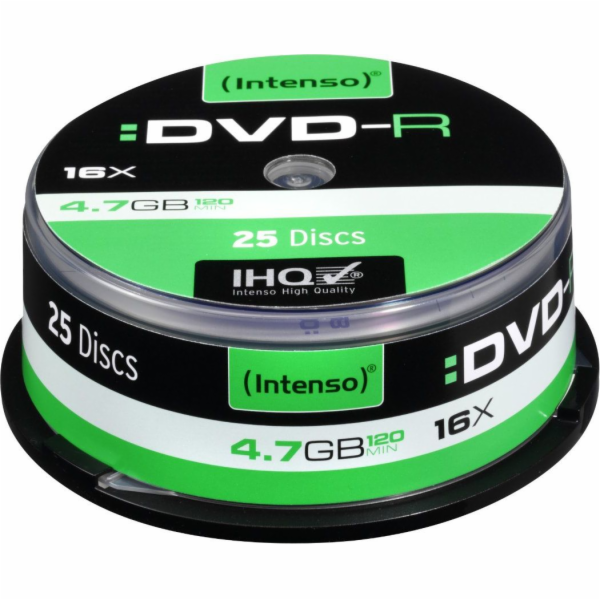 25ks Intenso DVD-R 4,7GB 16x Speed, Cakebox