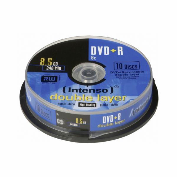 1x10 Intenso DVD+R 8,5GB 8x Speed, Double Layer Cakebox