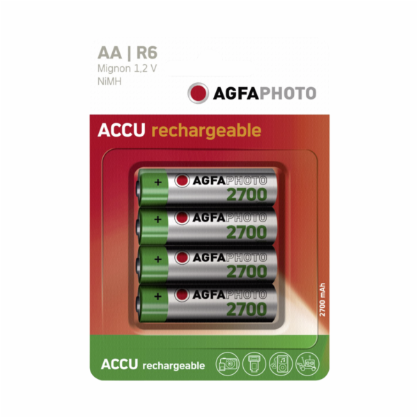 1x4 AgfaPhoto Akku NiMh Mignon AA 2300 mAh