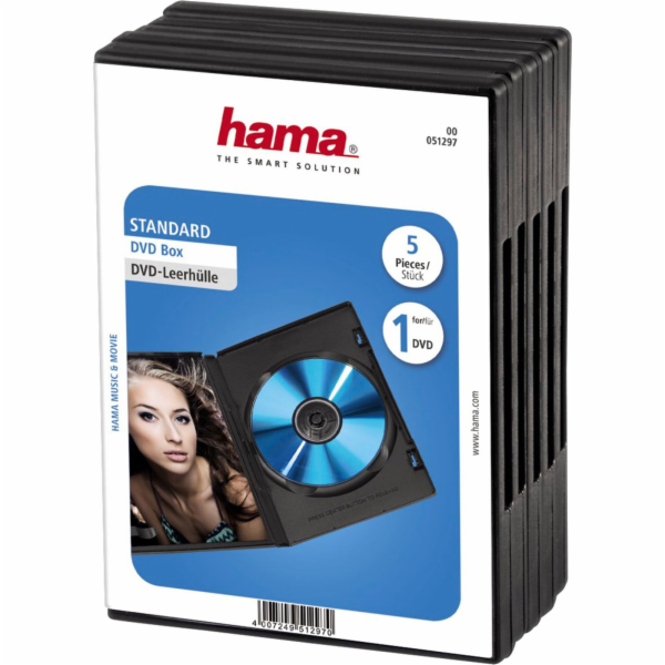 Hama DVD-prazdne obaly 5 kusu cerna 51297