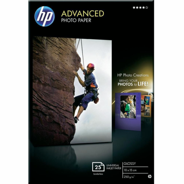 HP Advanced foto papir lesk 10x15 cm, 25 listu, 250 g Q8691A