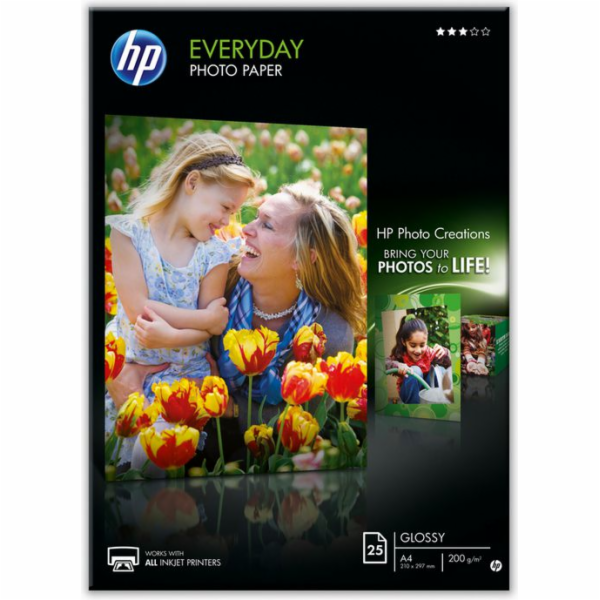 Fotopapír HP Everyday Photo A4, pololesk, 25ks, 200g/m2
