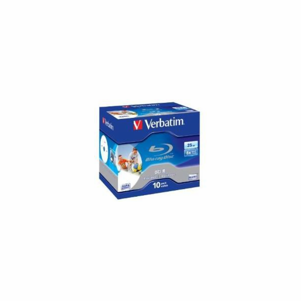 1x10 Verbatim BD-R Blu-Ray 25GB 6x Speed, printable, Jewe...