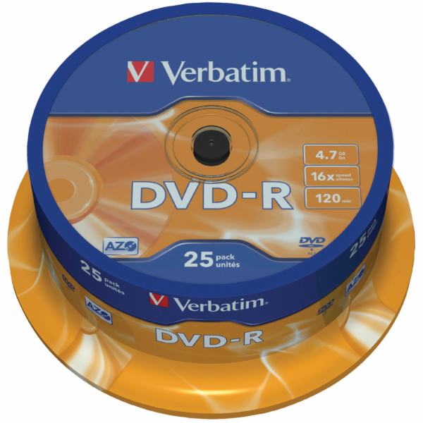 VERBATIM DVD-R(25-Pack)Spindle/General Retail/16x/4.7GB