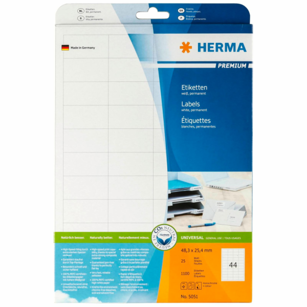 Herma Etikety 48,3x25,4 25 listu DIN A4 1100 kus 5051