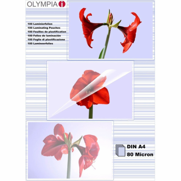 1x100 Olympia Lamin. folie DIN A4 80 micron            9166