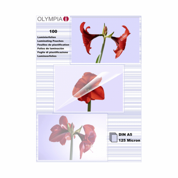1x100 Olympia Lamin. folie DIN A5 125 micron           9177