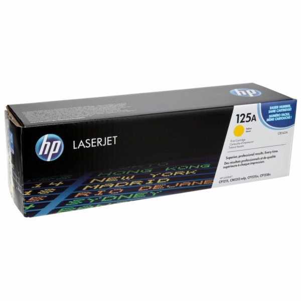 HP 125A Yellow LJ Toner Cart, CB542A (1,400 pages)