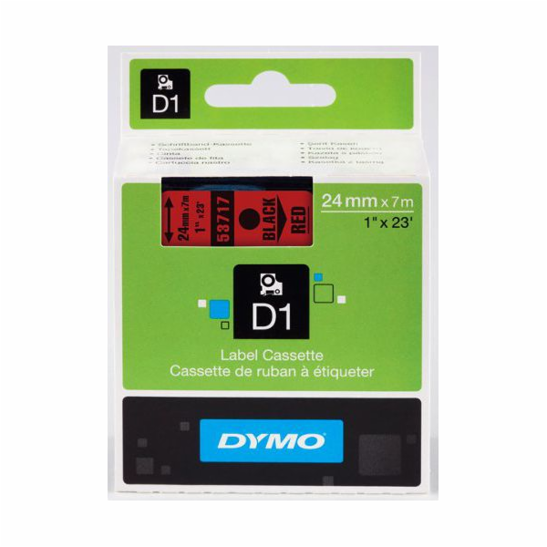 Dymo D1 paska 24 mm x 7 m cerna na  cervene 53717
