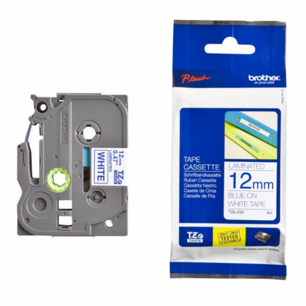 BROTHER TZE233 - kazeta TZ šířky 12mm, laminovaná TZE-233...