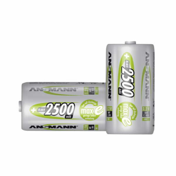 1x2 Ansmann maxE NiMH Akku Baby C 2500 mAh
