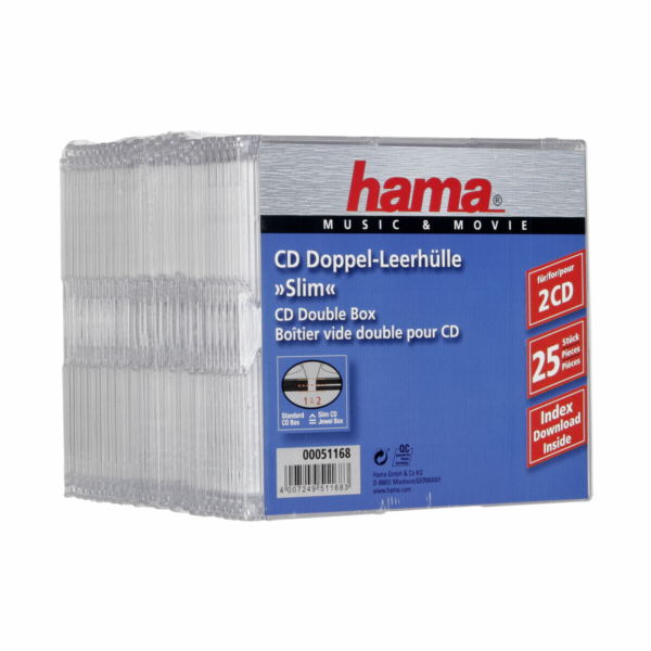 1x25 Hama CD-obaly      CD-Box- Slim Double              ...