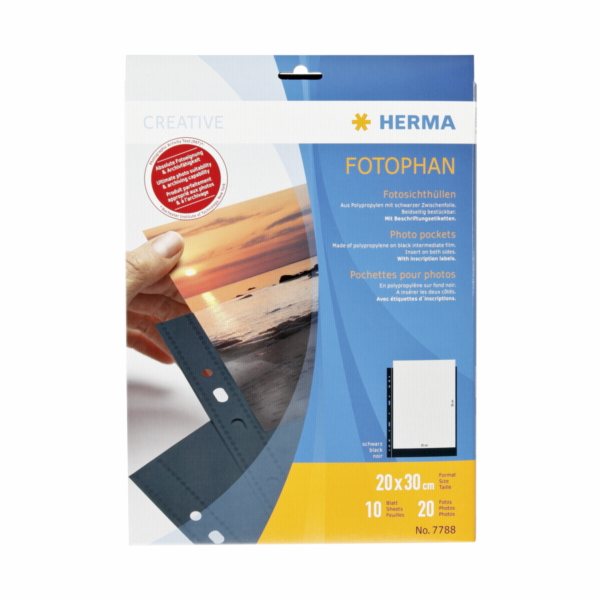 Herma fotophan 20x30 cerna 10 listu 7788