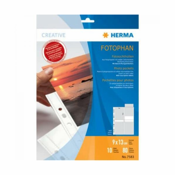 Herma 7583 fotophan kapsičky na foto 9x13 cm na výšku bíl...