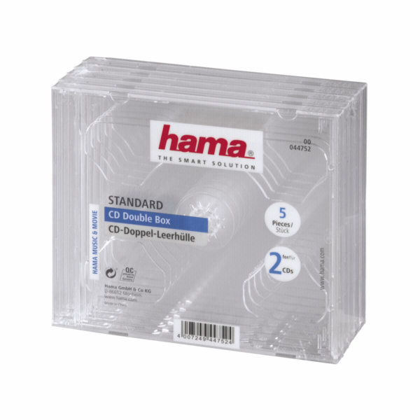 Hama CD-Double-Box     pack of 5 Transparent Jewel-Case  ...