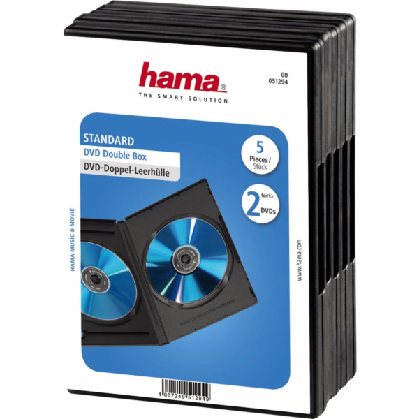 1x5 Hama DVD-dvojobal prazdny cerna 51294
