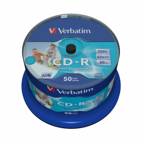 1x50 Verbatim CD-R 80 / 700MB 52x Speed wide printable ge...