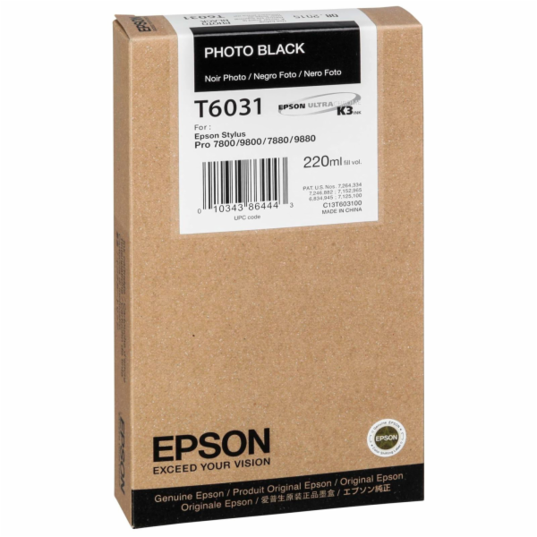 Epson cartridge foto cerna T 603 220 ml T 6031