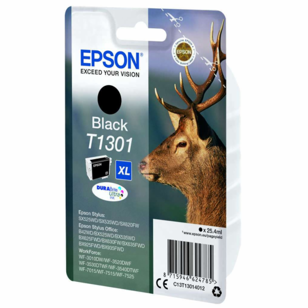EPSON ink čer Singlepack "Jelen" Black T1301 DURABrite Ul...