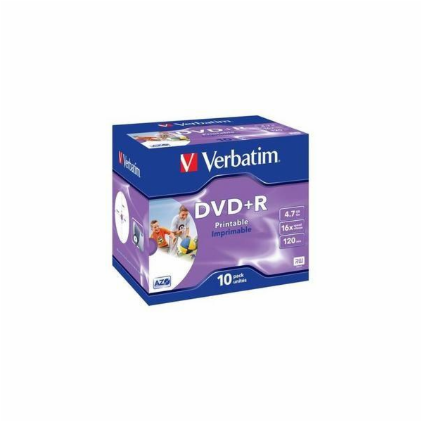 VERBATIM DVD+R(10-Pack)Printable/Jewel/16x/4.7GB