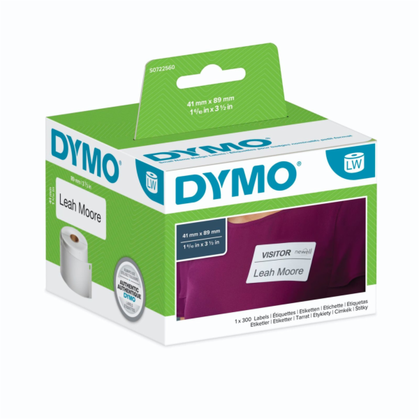 Dymo stitky na jmenovky 41 x 89 mm bila 300 ks  11356
