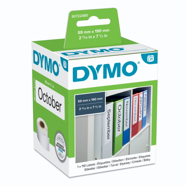 Dymo&nbsp;LabelWriter&nbsp;ORIGINAL&nbsp;štítky&nbsp;do&nbsp;složek,&nbsp;široké&nbsp;59x190...