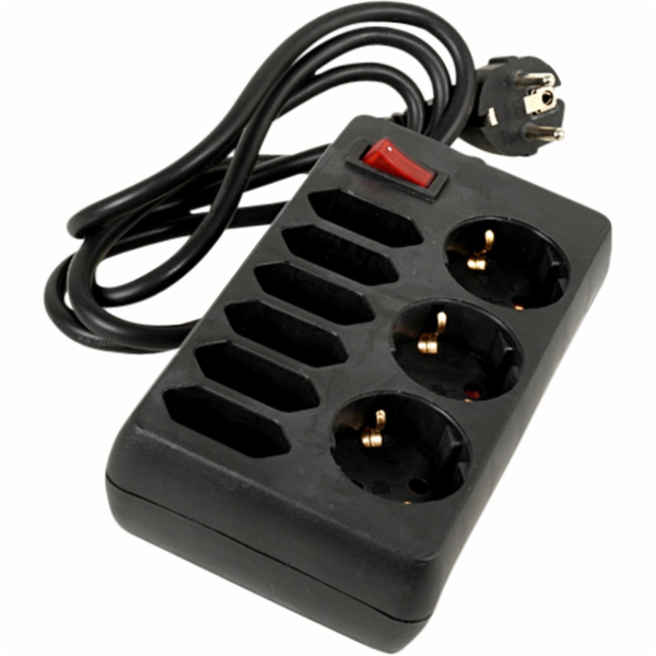 REV Tischsteckdose 9-fach 1,4 m s Schalter cerna