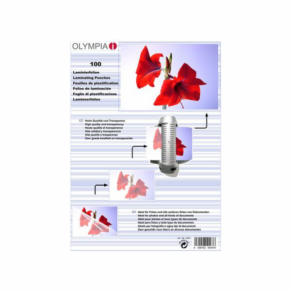 1x100 Olympia Lamin. folie DIN A5 80 micron            9167