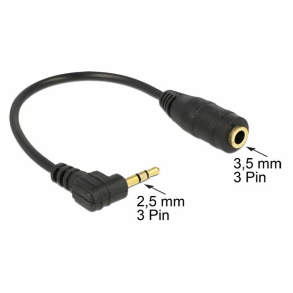 Delock audio stereo kabel 2,5 mm samec pravoúhlý na 3,5 m...