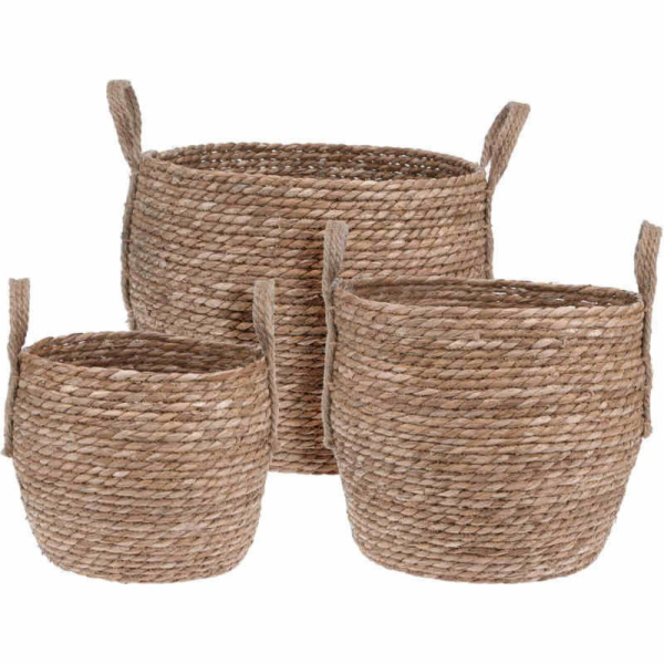 Obal na květináč sada 3 ks pletený SEAGRASS KO-KR2000700