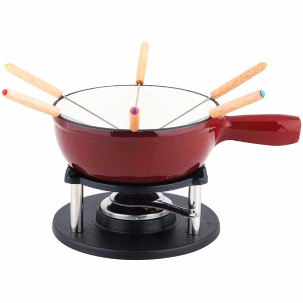 Fondue litinové sada ALPEN červená CS-078263